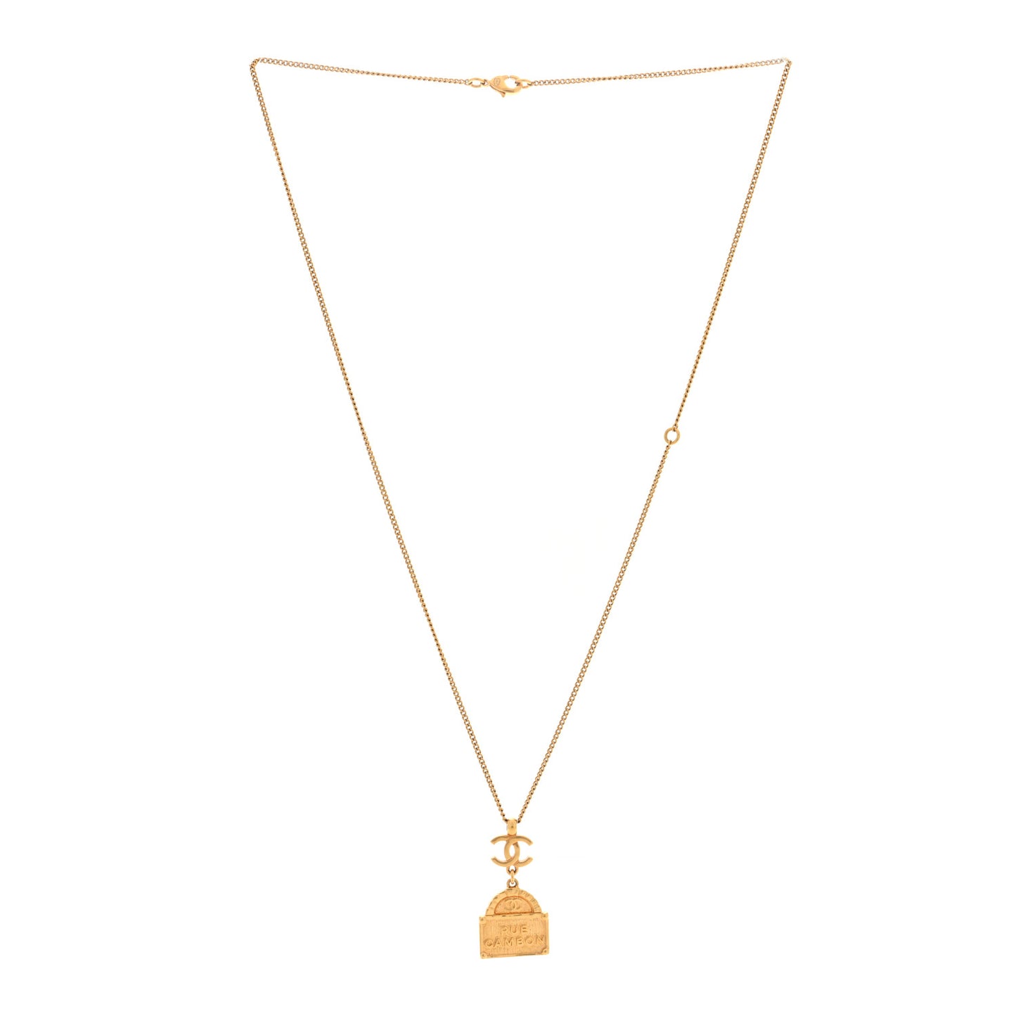 Metal CC Rue Cambon Necklace Gold