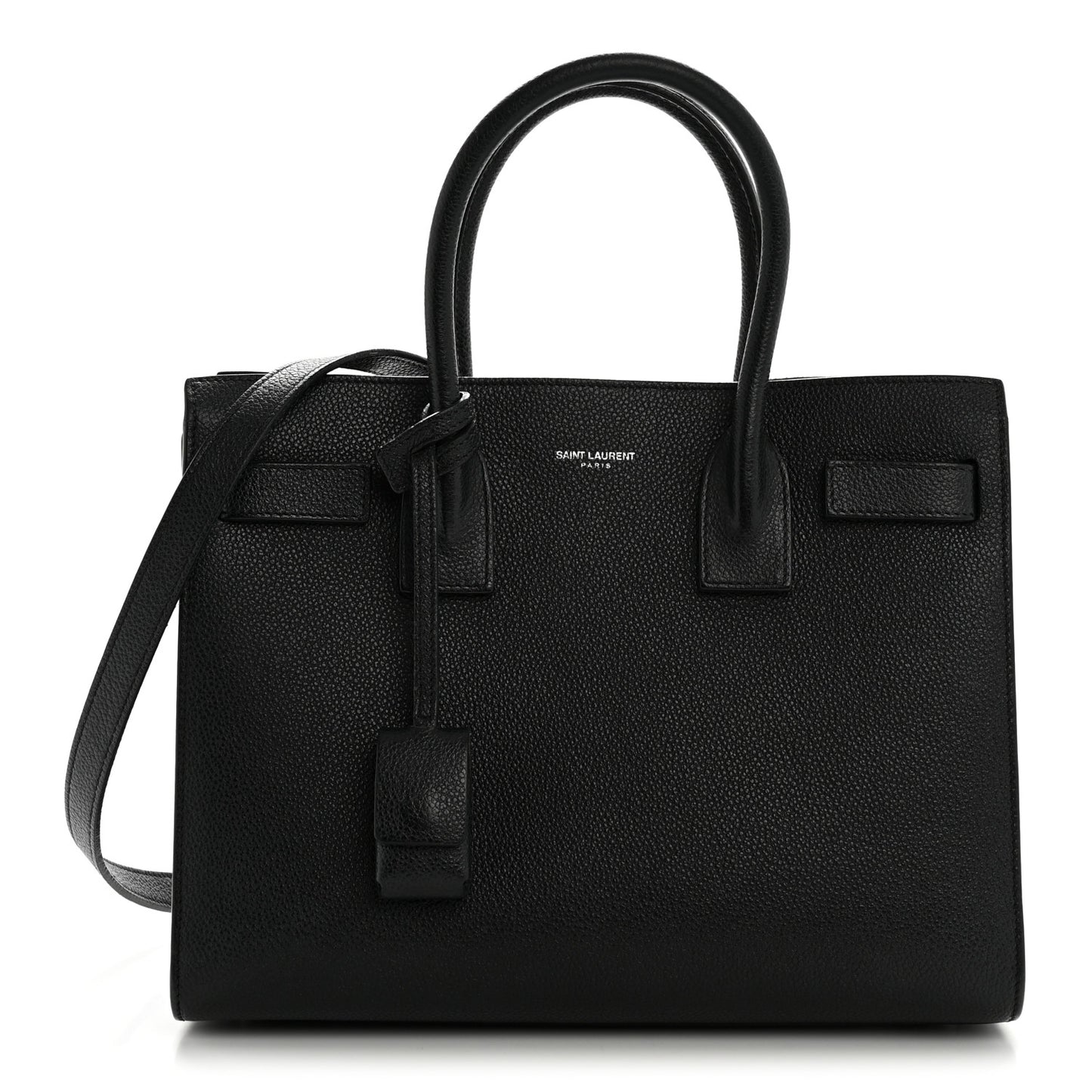 Grained Calfskin Baby Sac De Jour Black