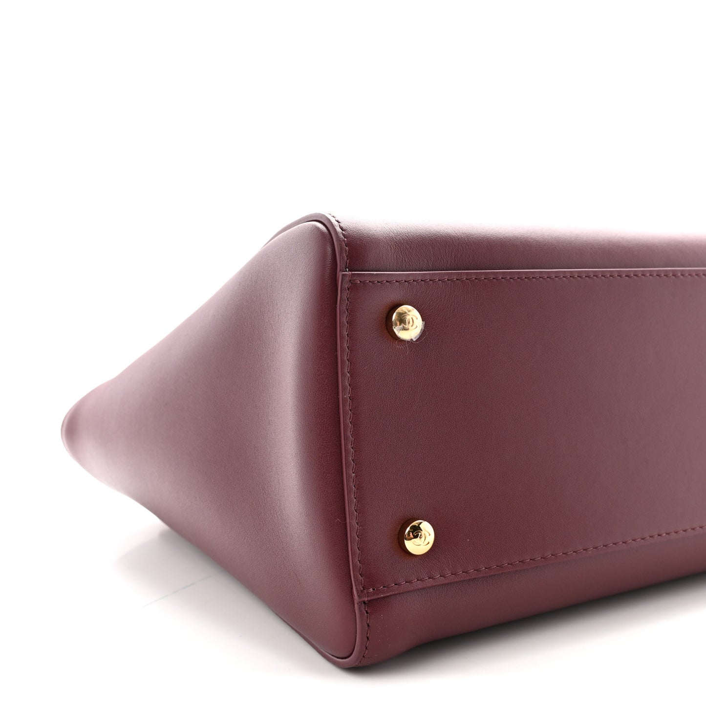 Calfskin Archetype Small Shopping Tote Dark Burgundy