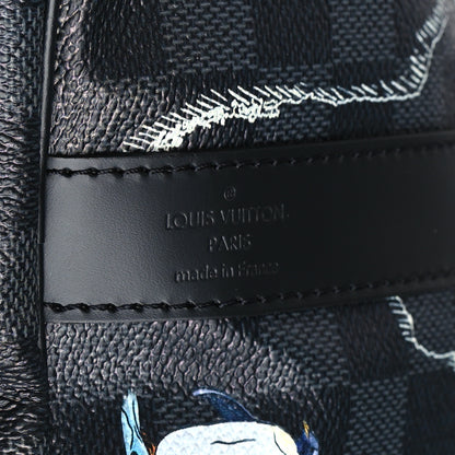 Louis Vuitton Damier Graphite World Map Keepall Bandouliere 50 5 of 10