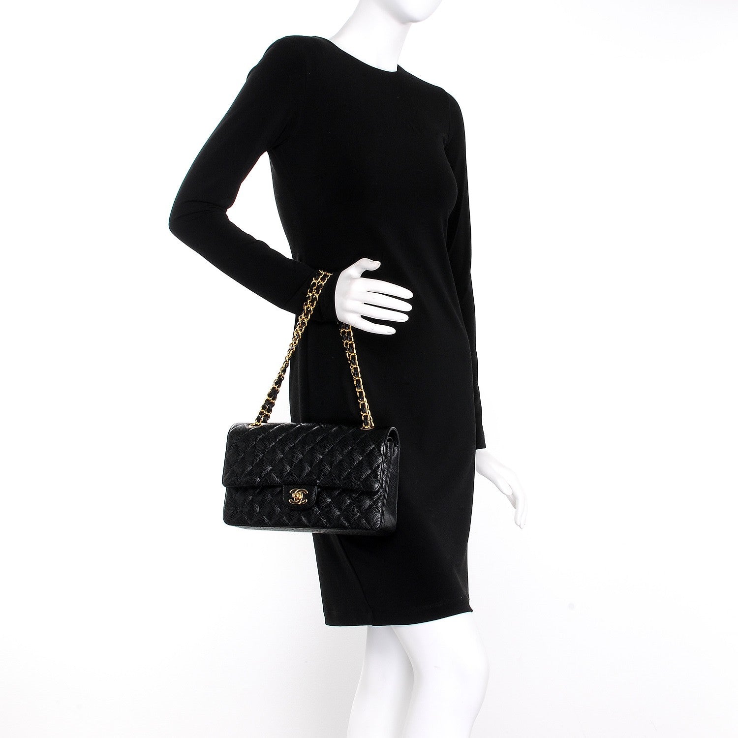 Chanel Caviar Quilted Medium Double Flap Black 3 of 8
