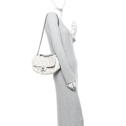 Chanel Glazed Goatskin Double Stitch Flap Ivory 2 of 12