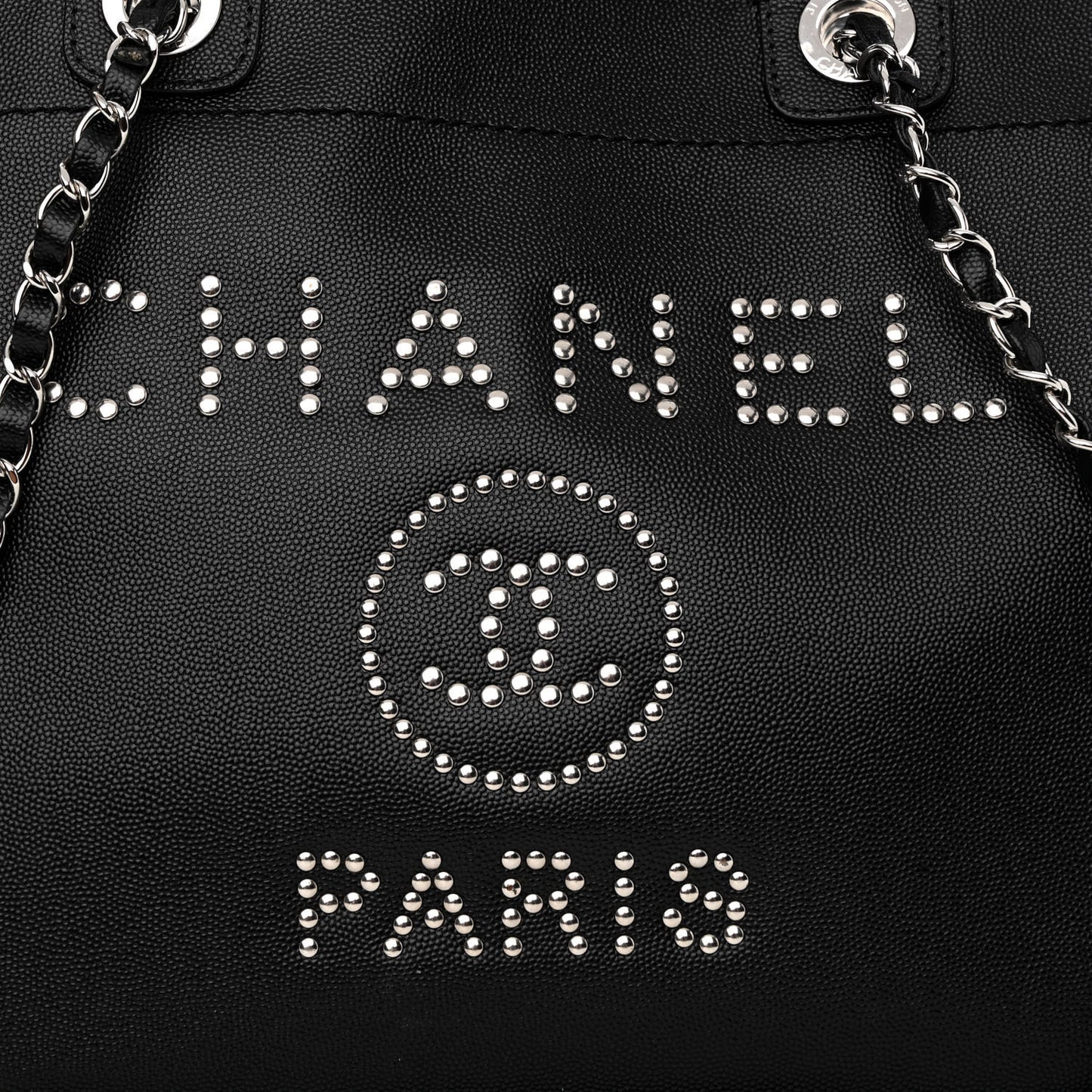Caviar Small Studded Deauville Tote Black
