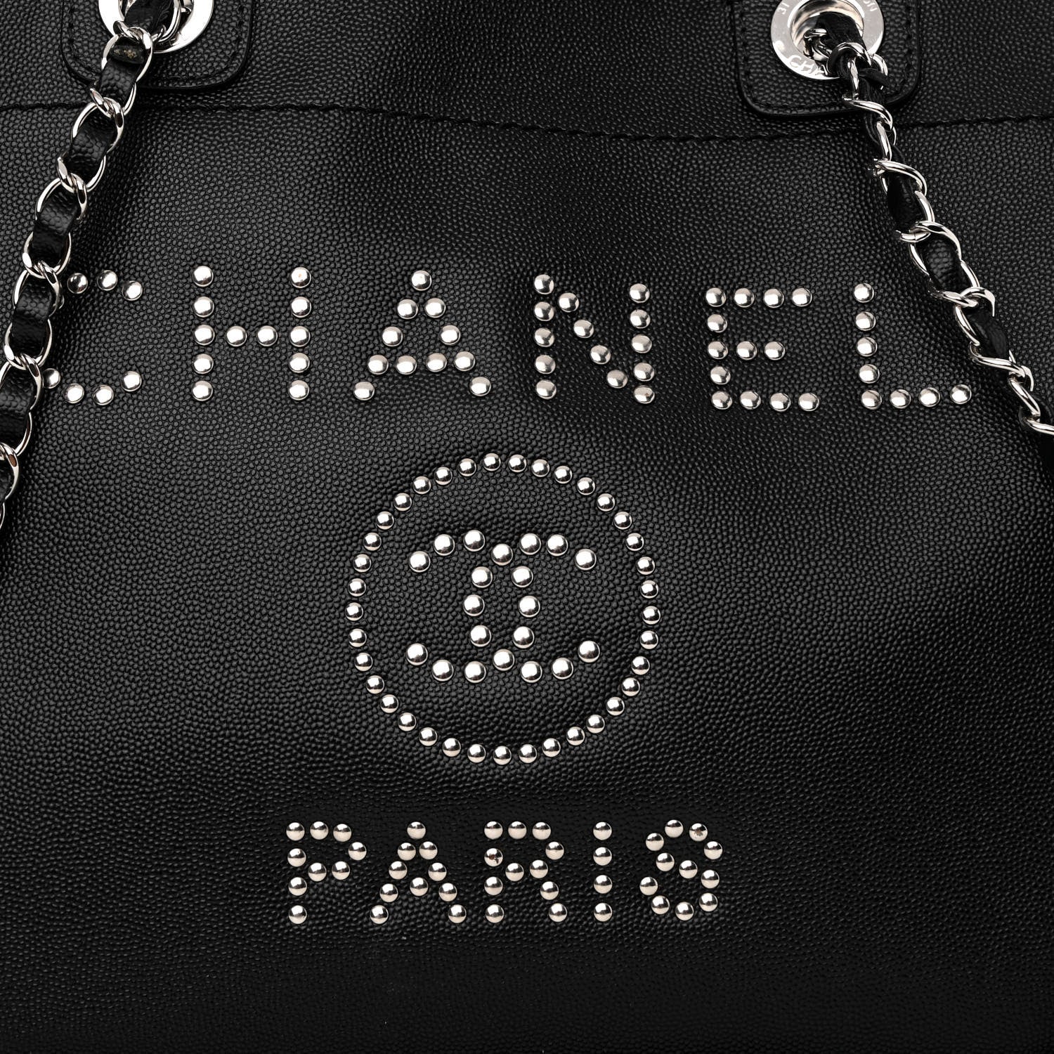 Chanel Caviar Small Studded Deauville Tote Black 8 of 13