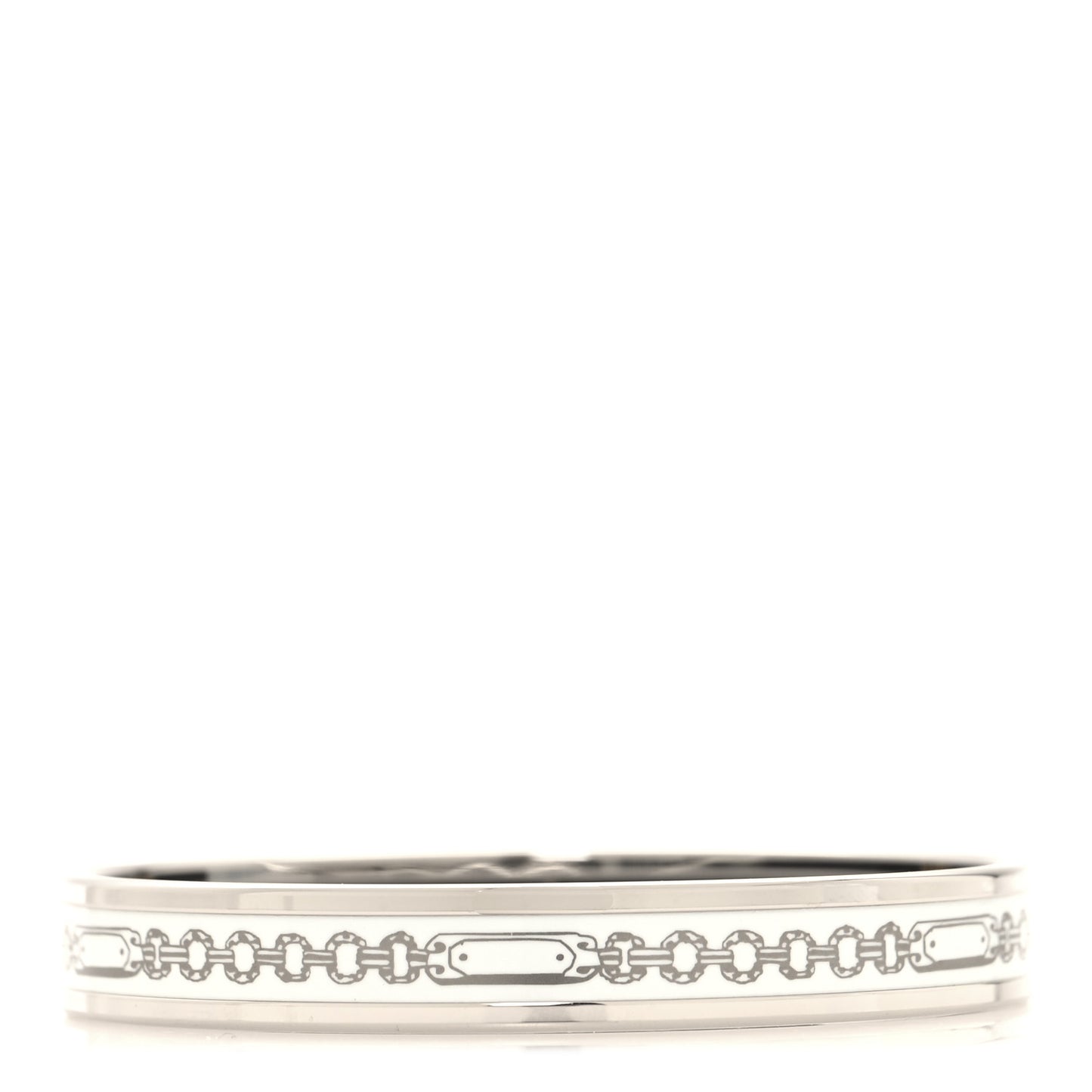 Enamel Printed Narrow Bijoux Chaines Bracelet 65 White