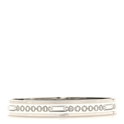Hermes Enamel Printed Narrow Bijoux Chaines Bracelet 65 White 1 of 6