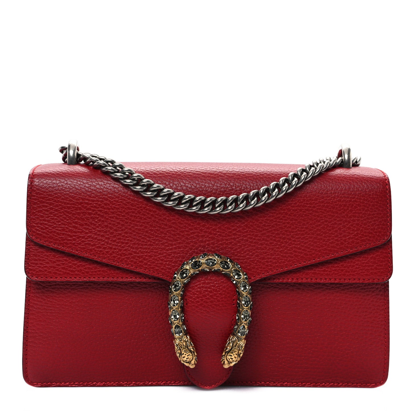 Dollar Calfskin Swarovski Crystal Small Dionysus Shoulder Bag Hibiscus Red