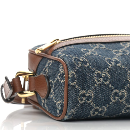 Gucci New Denim GG Monogram Dollar Calfskin Mini Ophidia Shoulder Bag Blue Tea Cuir Epilog 8 of 9