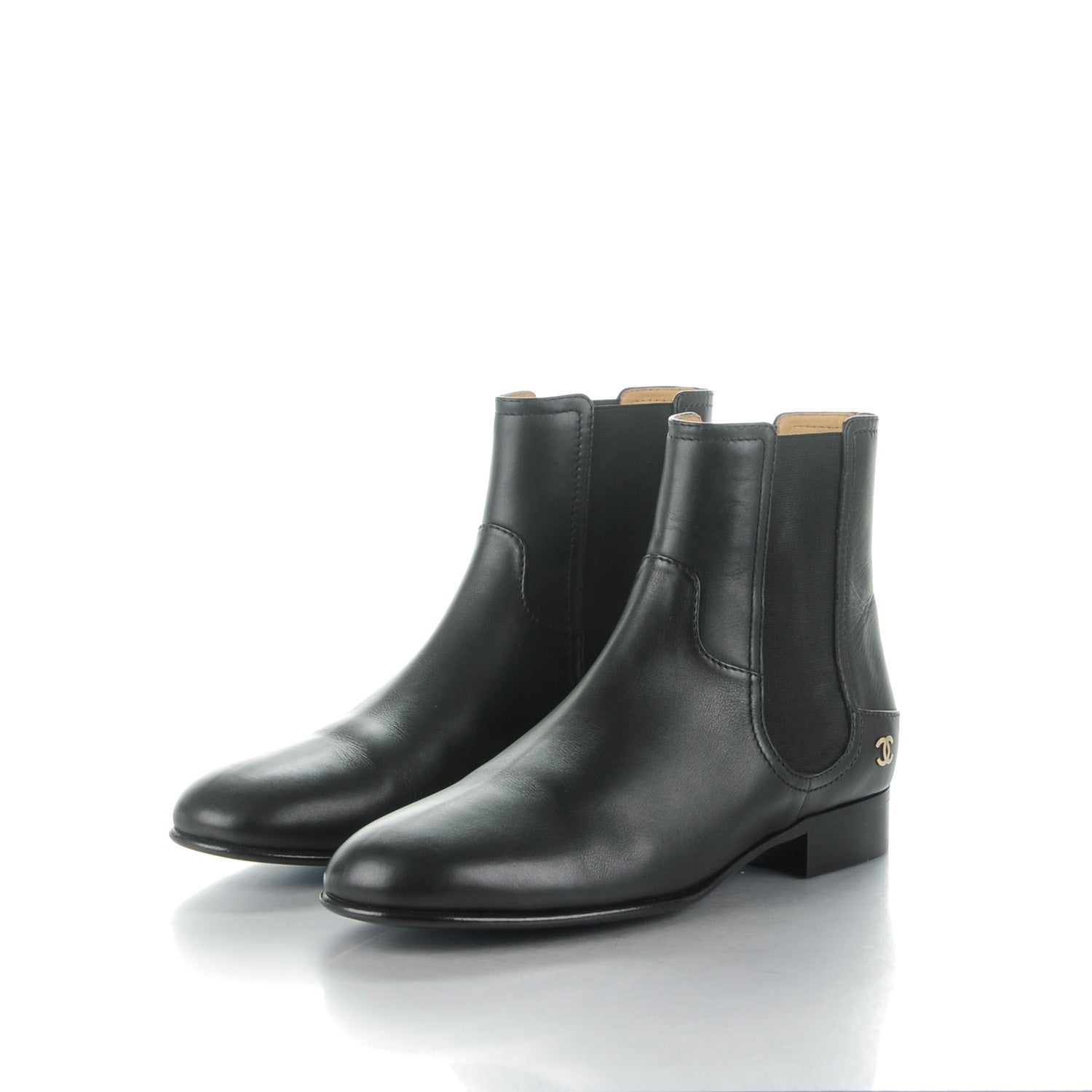 Chanel Calfskin Elastic Short Boots 40 Black 3 of 7