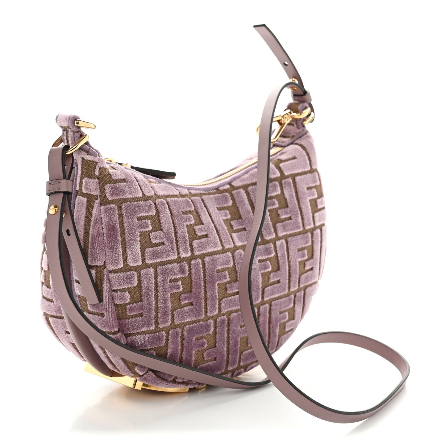 Velluto Jacquard F is Fendi Vitello Grace Mini Fendigraphy Hobo Bag Dusty Mauve