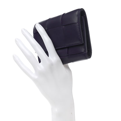 Bottega Veneta Nappa Maxi Intrecciato Trifold Zip Wallet Grape 2 of 6