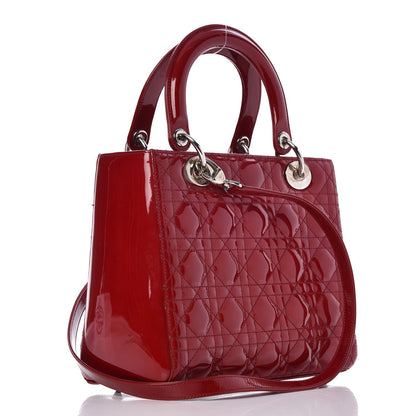 Christian Dior Patent Cannage Medium Lady Dior Red 3 of 7