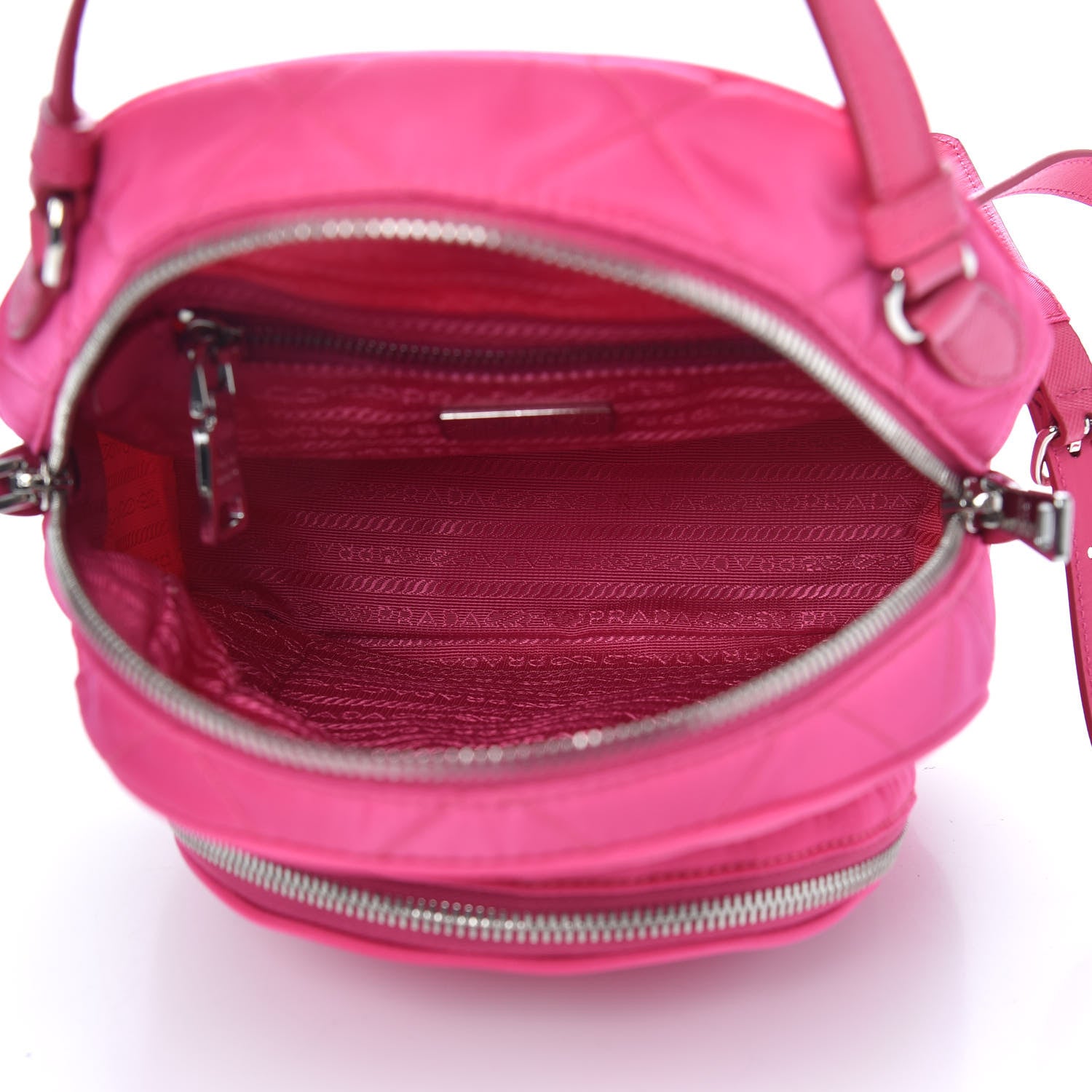 Prada Nylon Tessuto Impuntu Quilted Backpack Fuxia 9 of 13