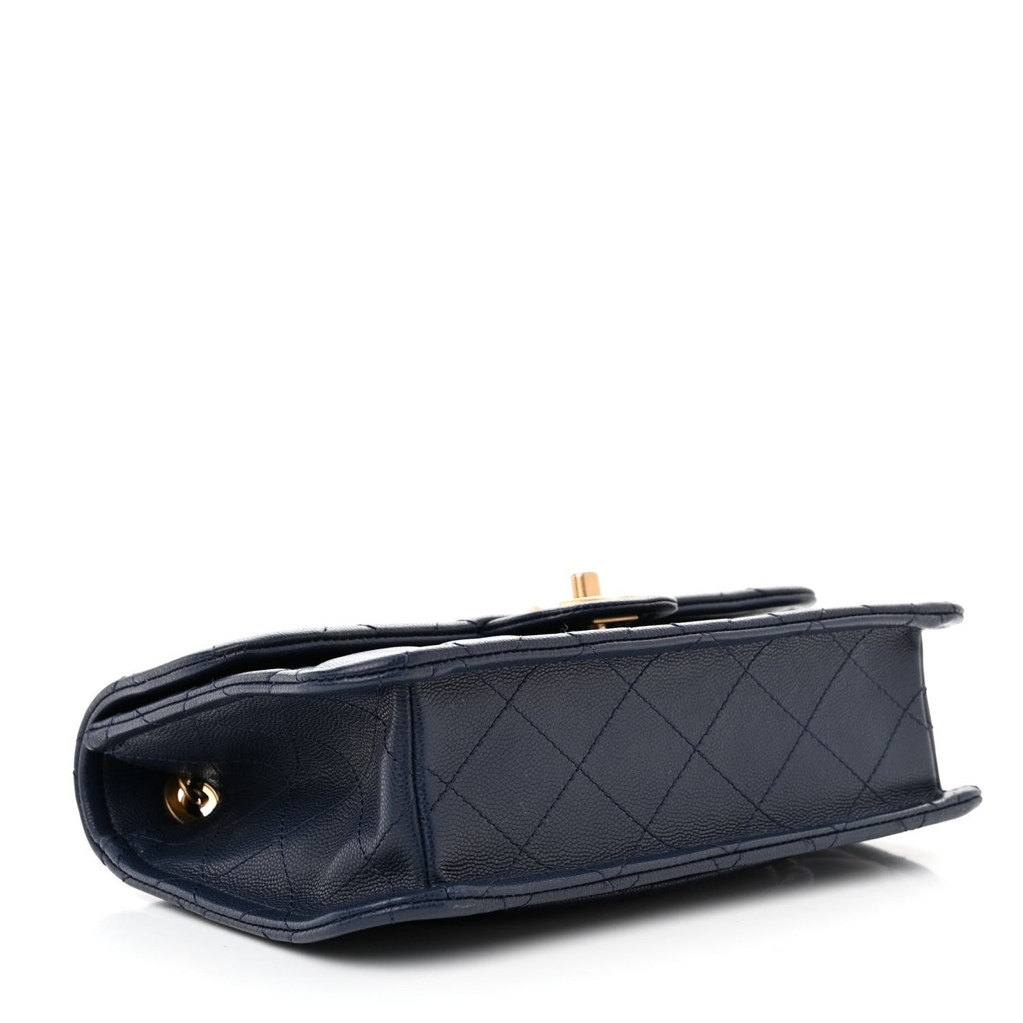 Caviar Quilted Medium Sweet Classic Flap Navy Blue