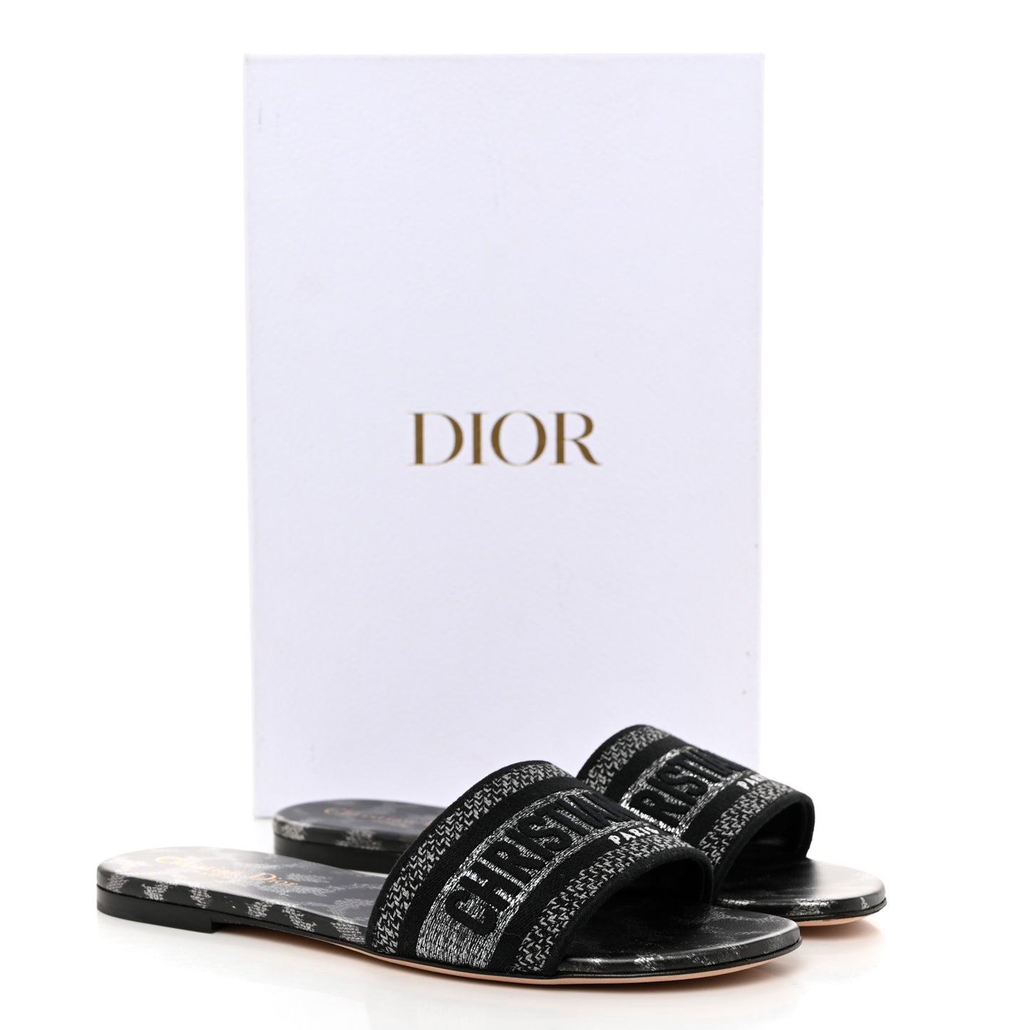 Metallic Lurex Canvas Mizza Embroidered Dway Mules Slide Sandals 38.5 Metal Grey