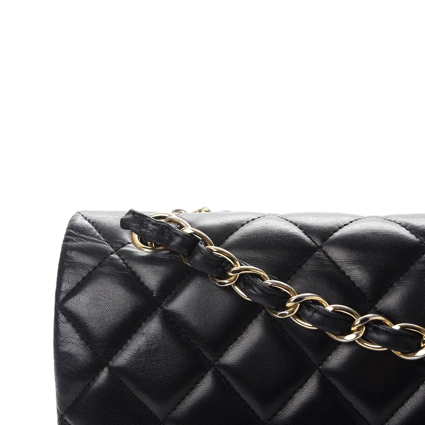Lambskin Quilted Maxi Double Flap Black