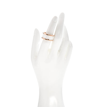 Bulgari 18K Rose Gold White Ceramic B.Zero1 Four-Band Ring 56 7.5 2 of 5
