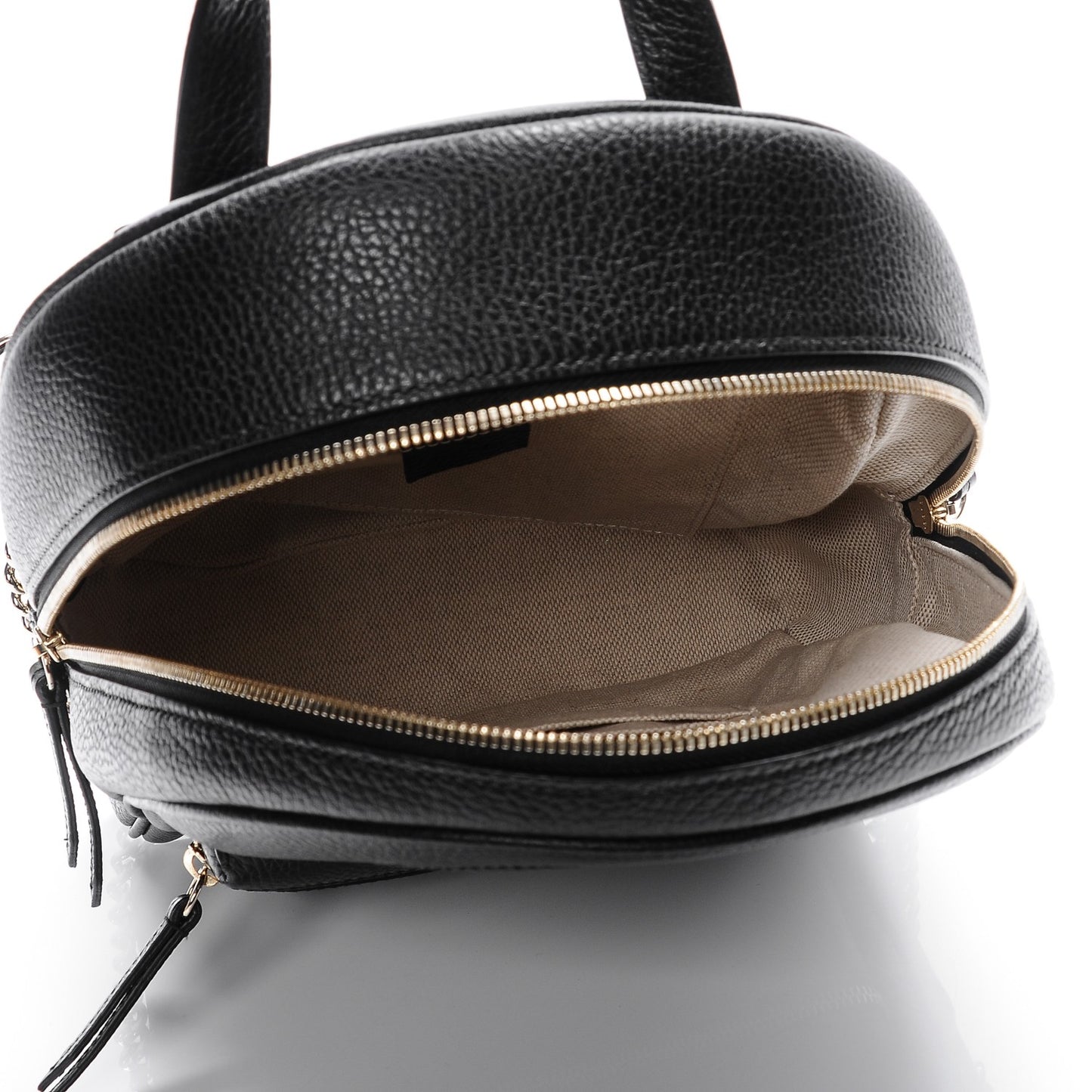Pebbled Calfskin Soho Chain Backpack Black