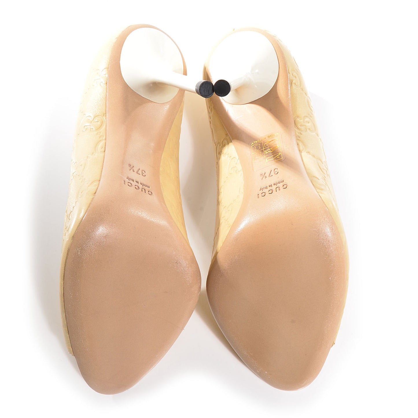 Guccissima GG Peep Toe Heels Beige 37.5