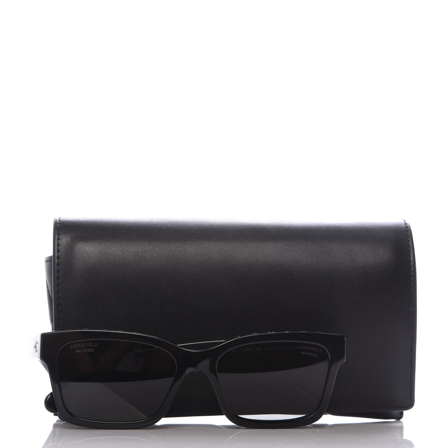 Chanel Acetate Polarized Square Sunglasses 5417 Black 9 of 9