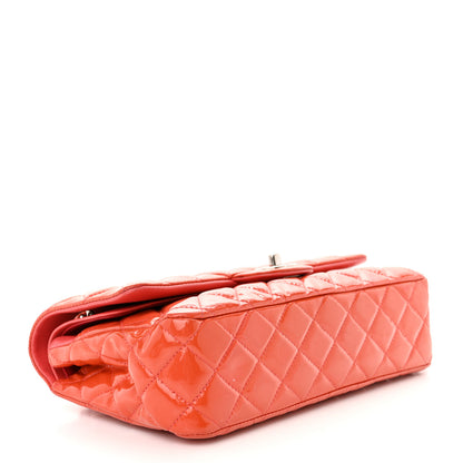 Chanel Patent Quilted Medium Double Flap Coral 4 of 21