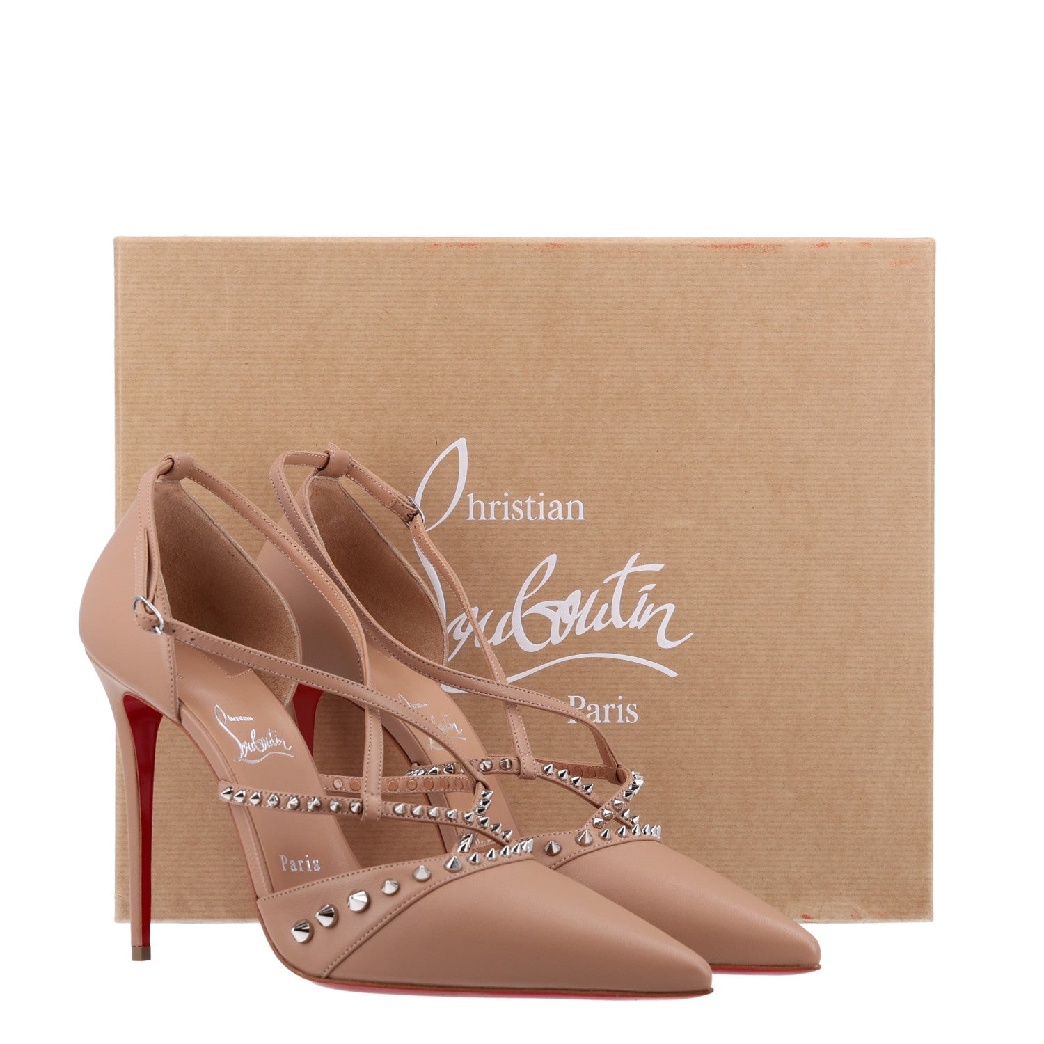 Christian Louboutin Nappa Studded Tatooshka 100 Pumps 40.5 Blush 10 of 10