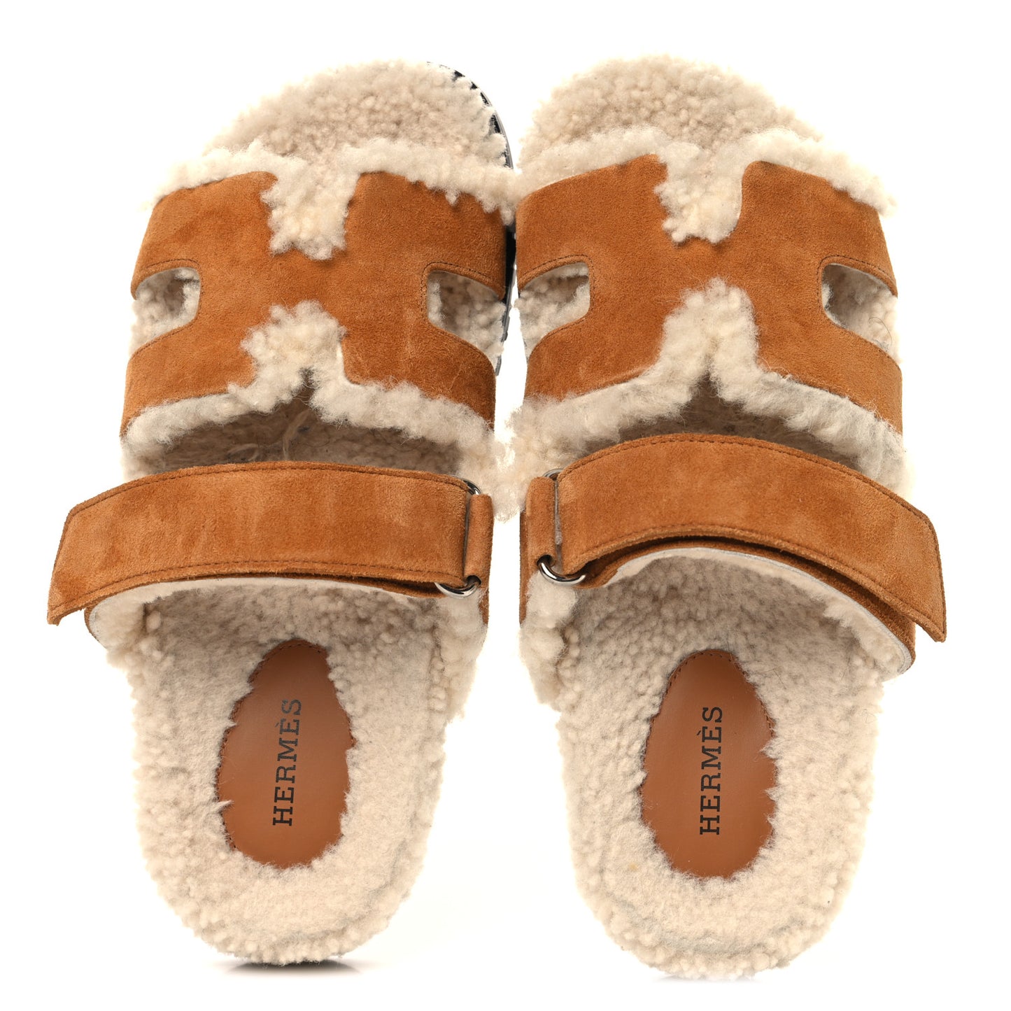 Suede Goatskin Woolskin Womens Chypre Sandals 37 Naturel Ecru