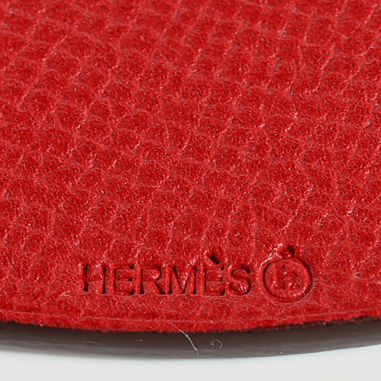 Hermes Togo Epsom Petit H Duck Bag Charm PM Bleu Atoll Rouge Garance 4 of 5