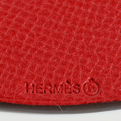 Hermes Togo Epsom Petit H Duck Bag Charm PM Bleu Atoll Rouge Garance 4 of 5