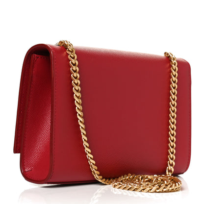 Saint Laurent Grain De Poudre Small Classic Monogram Kate Tassel Satchel Red 2 of 11