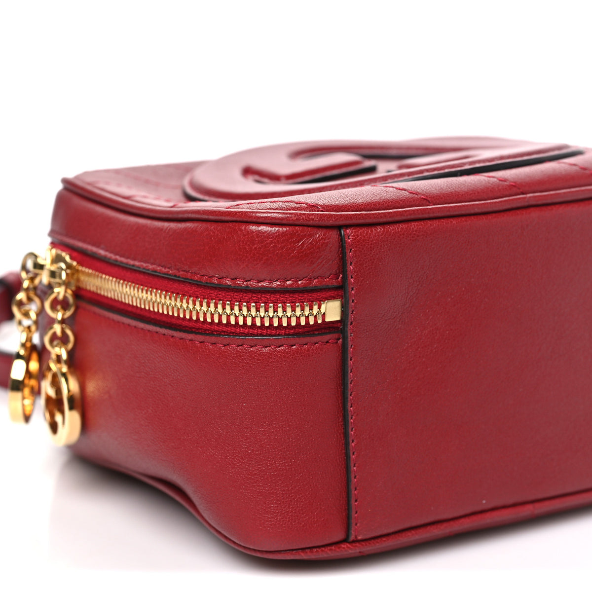 Gucci Sakai Be Green Calfskin Diagonal Stitched Blondie Top Handle Bag Rosso 9 of 10