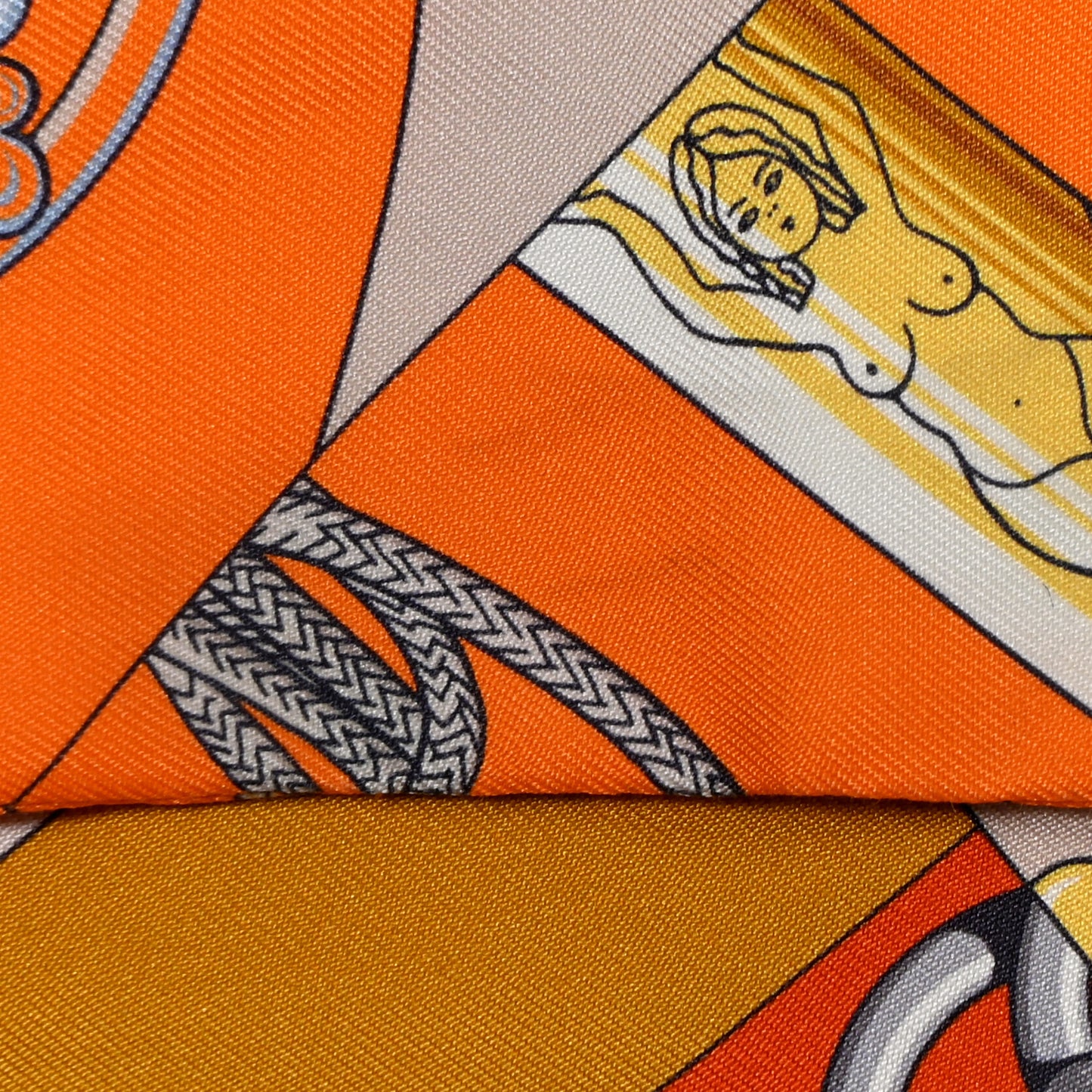 Silk Cliquetis Twilly Orange White Gold