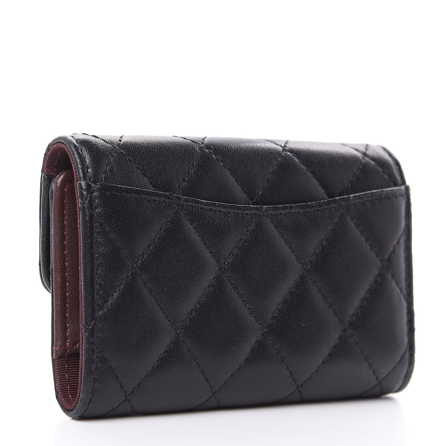 Lambskin Quilted 4 Key Holder Black