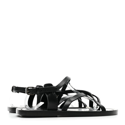 Saint Laurent Calfskin Nu Pieds Sandals 38 Black 4 of 11