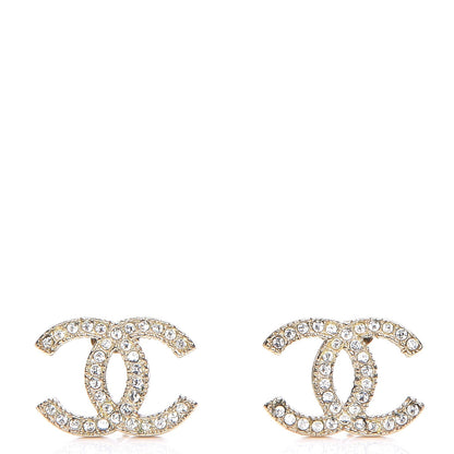Chanel Crystal CC Earrings Gold 1 of 5