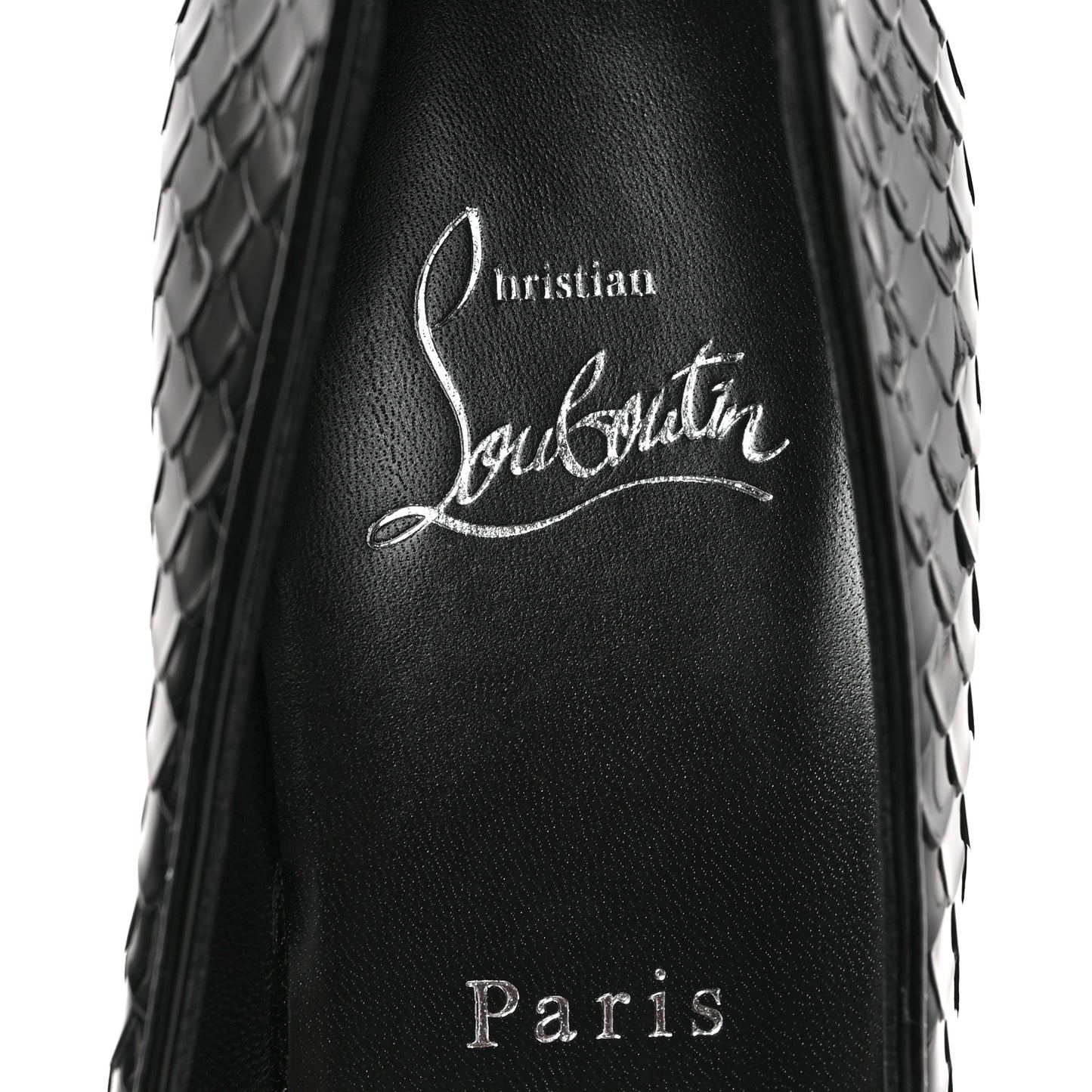 Patent Calfskin Snakeskin Embossed Kate 85 Pumps 37 Black