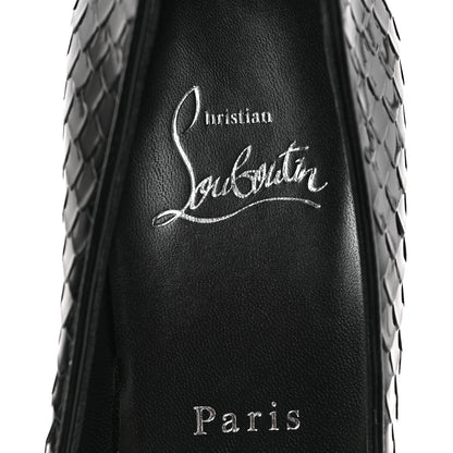 Christian Louboutin Patent Calfskin Snakeskin Embossed Kate 85 Pumps 37 Black 5 of 7
