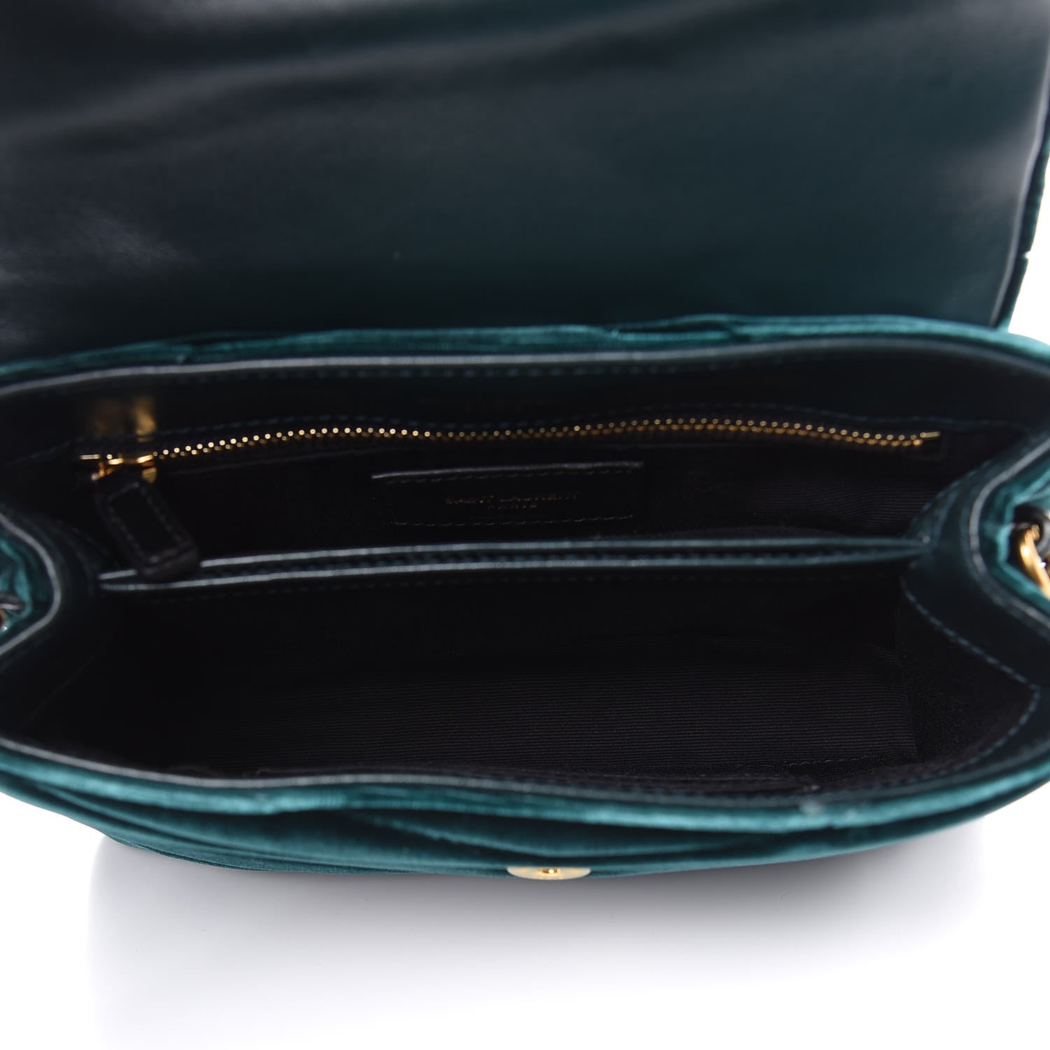 Saint Laurent Velvet Y Quilted Monogram Toy Loulou Chain Satchel Dark Ottanio 5 of 13