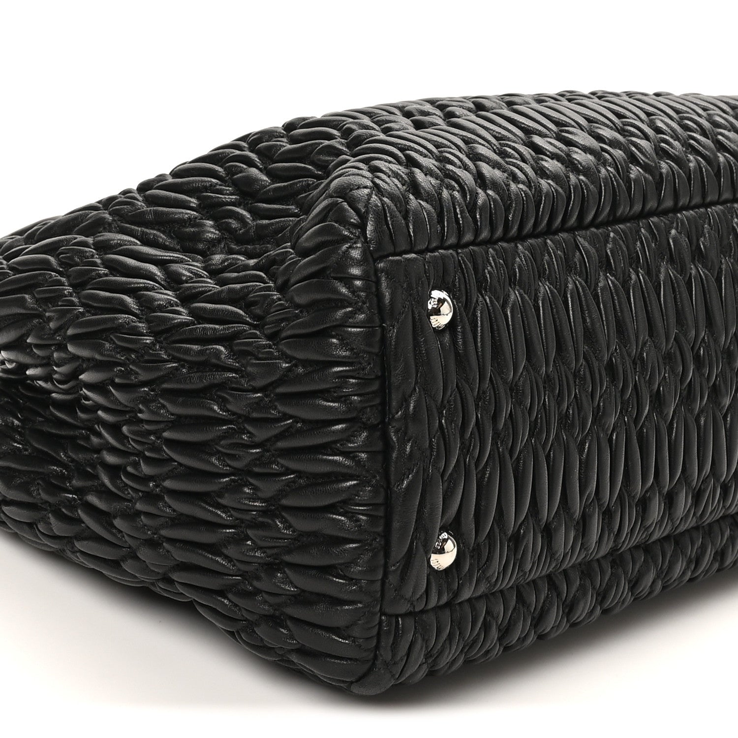Miu Miu Nappa Matelasse Swarovski Crystal Tote Black 8 of 9