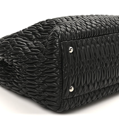 Miu Miu Nappa Matelasse Swarovski Crystal Tote Black 8 of 9