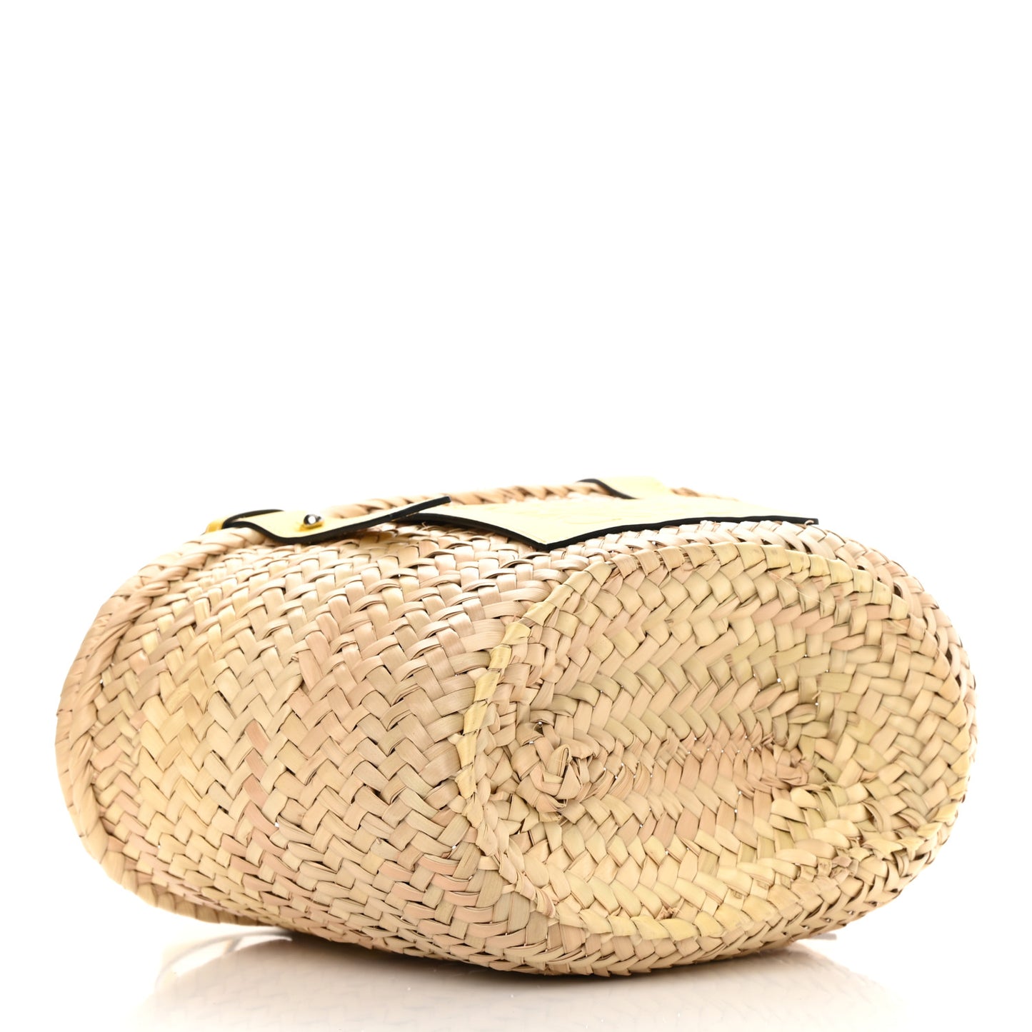 Raffia Small Basket Tote Bag Natural Yellow