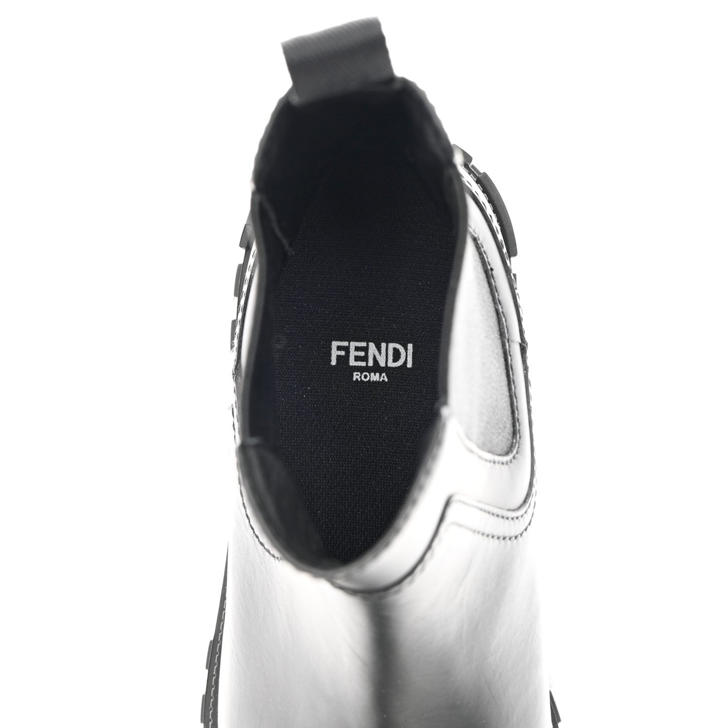 Calfskin Rubber Fendi Force Chelsea Boots 36.5 Black