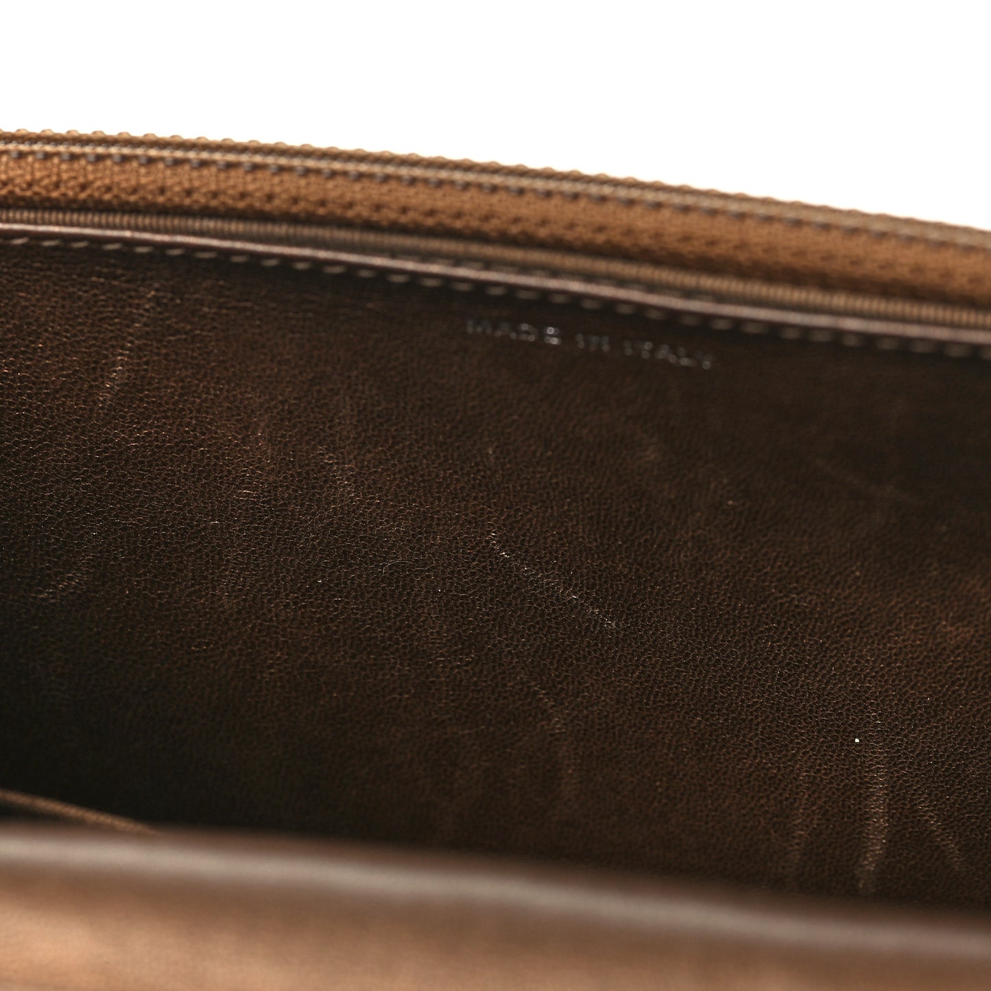 Metallic Lambskin Quilted Wallet On Chain WOC Bronze