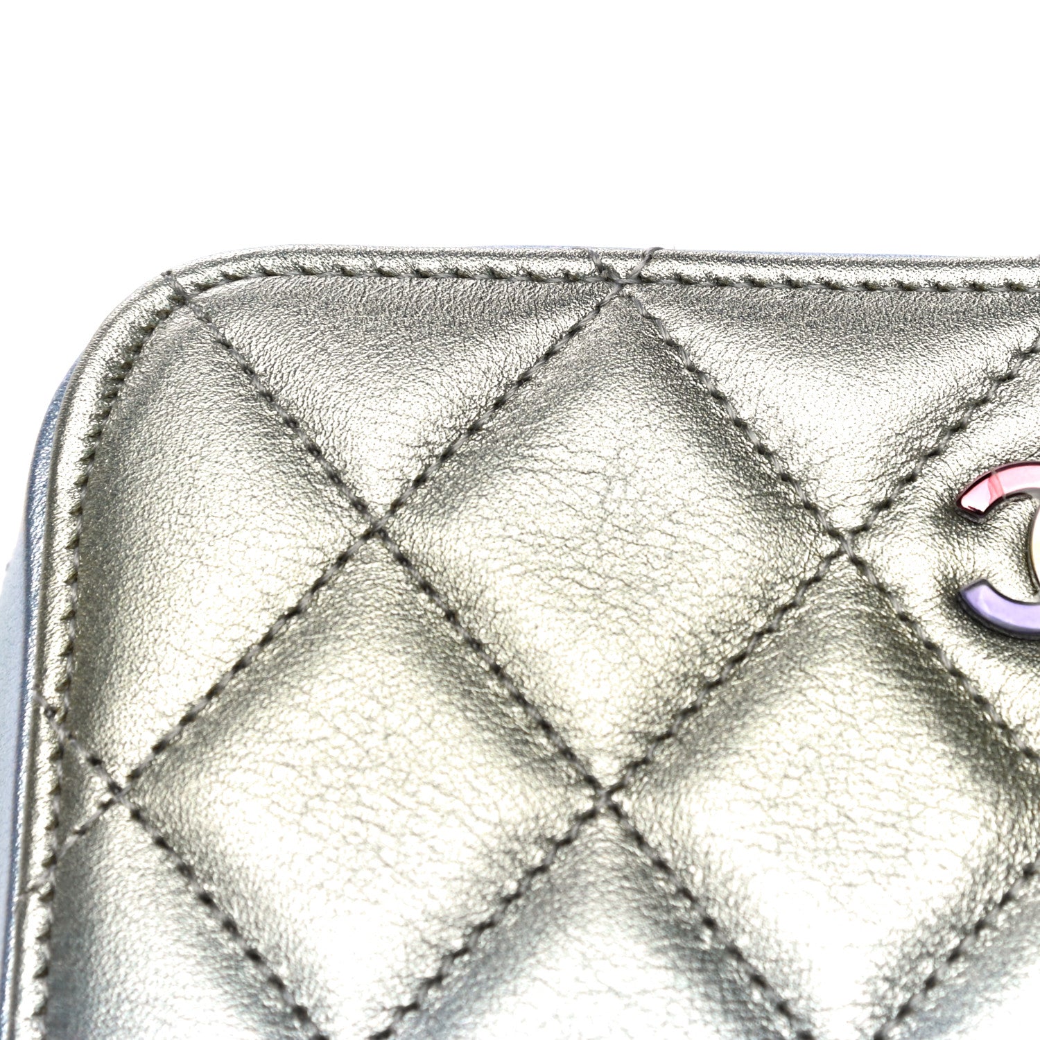 Chanel Metallic Gradient Calfskin Quilted Camera Case Blue Yellow Purple 13 of 15