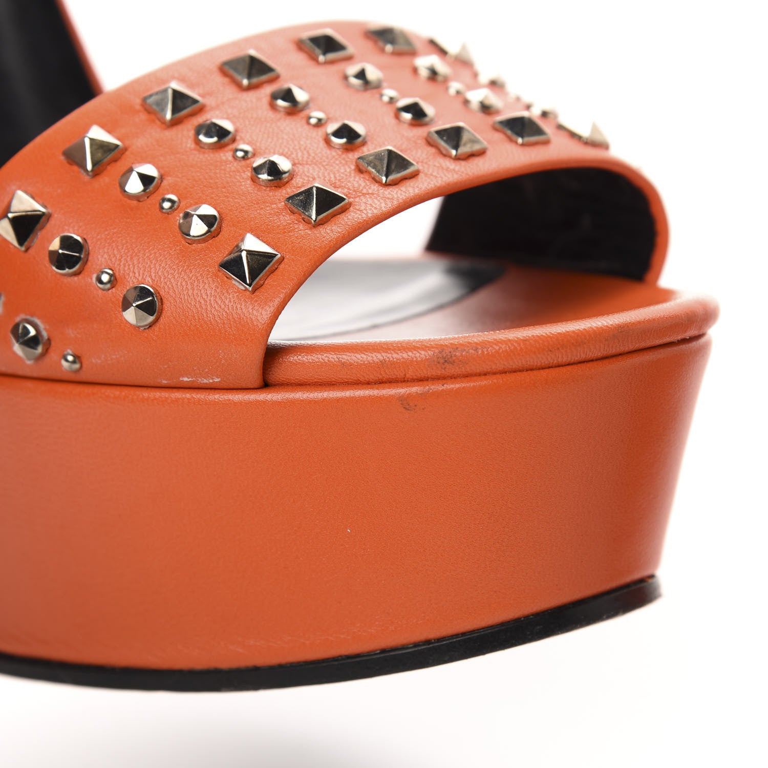 Gucci Malaga Kid Studded Platform Sandals 40 Vibrant Orange 10 of 13