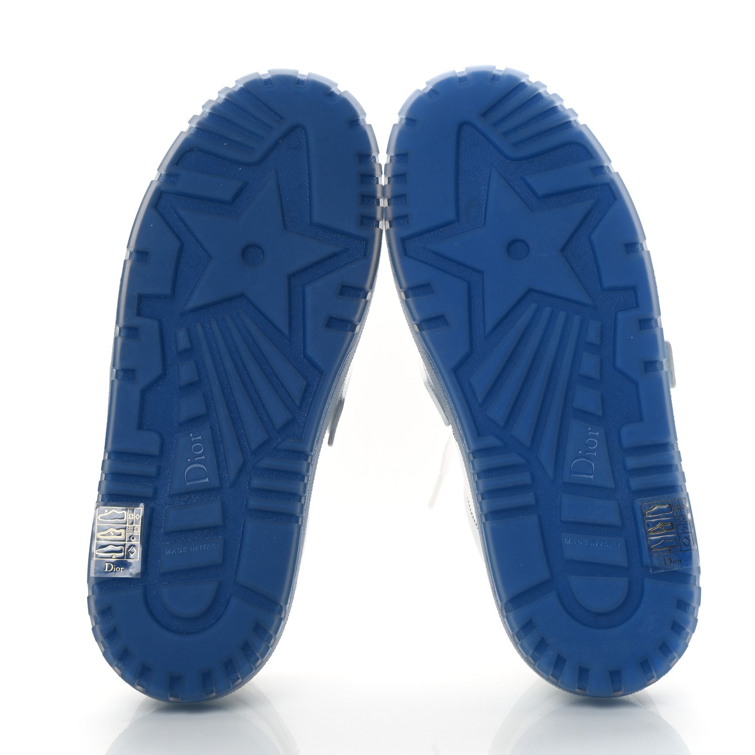 Christian Dior Calfskin Clear Rubber Dior-ID Platform Sneakers 37.5 White Deep Blue 5 of 9