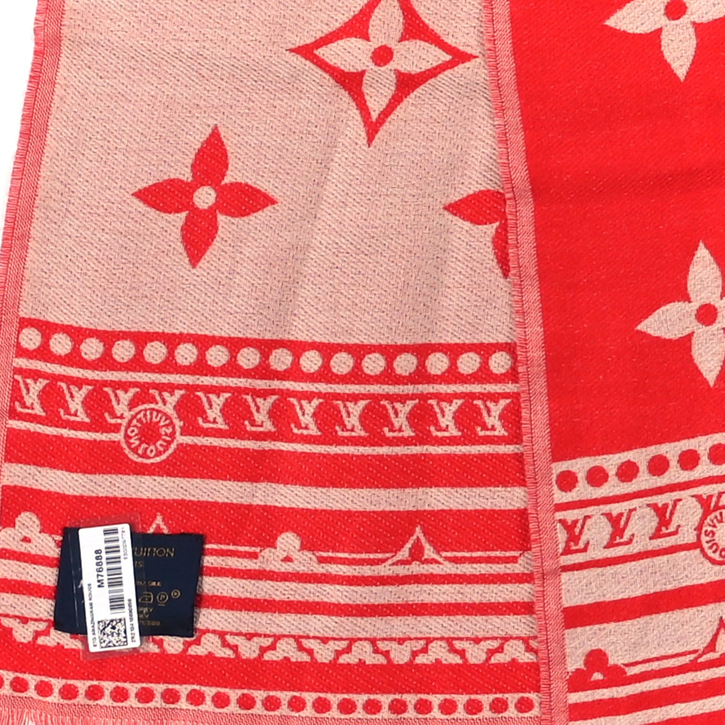 Jacquard Monogram Amazingram Stole Rouge