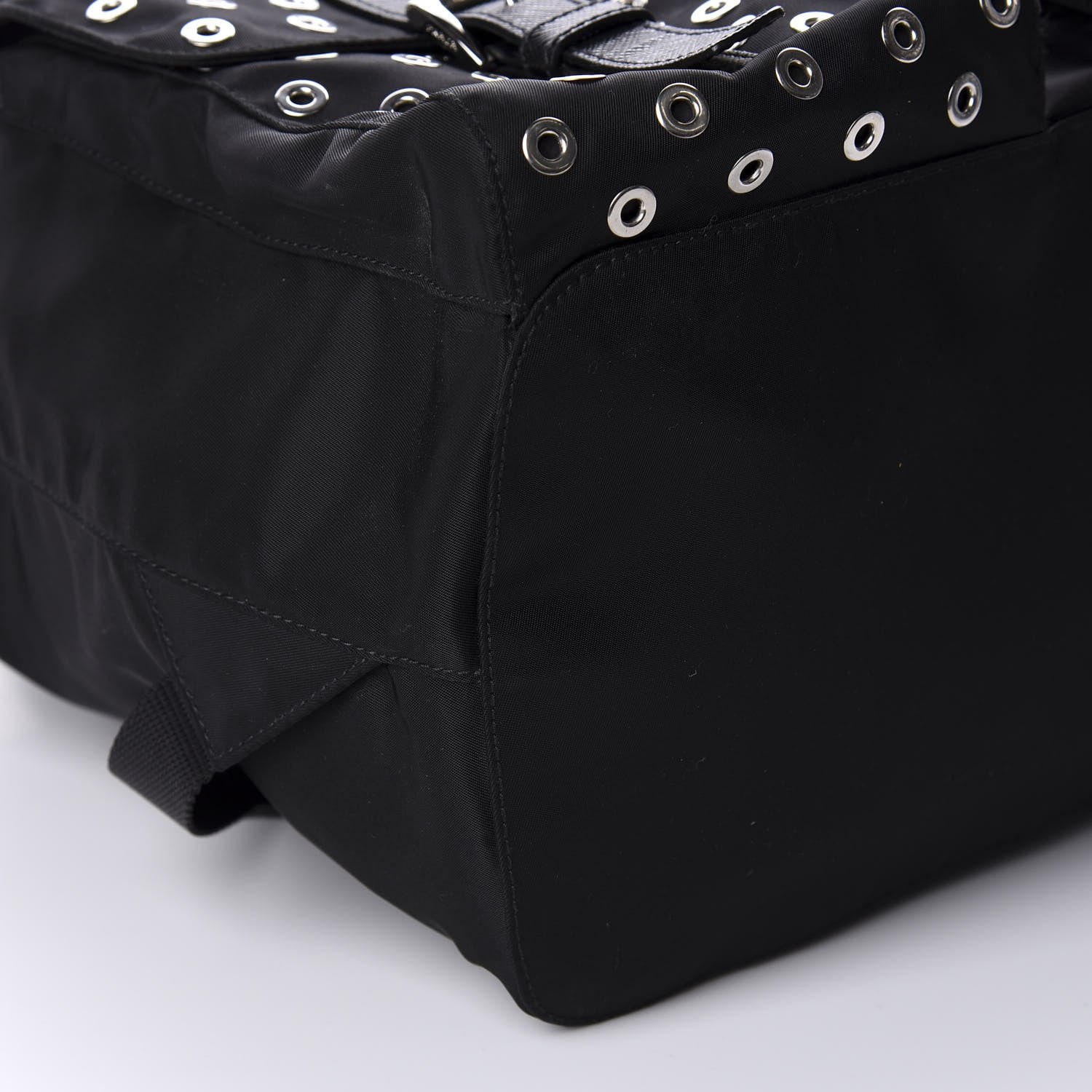 Prada Tessuto Nylon Grommet Backpack Black 5 of 8