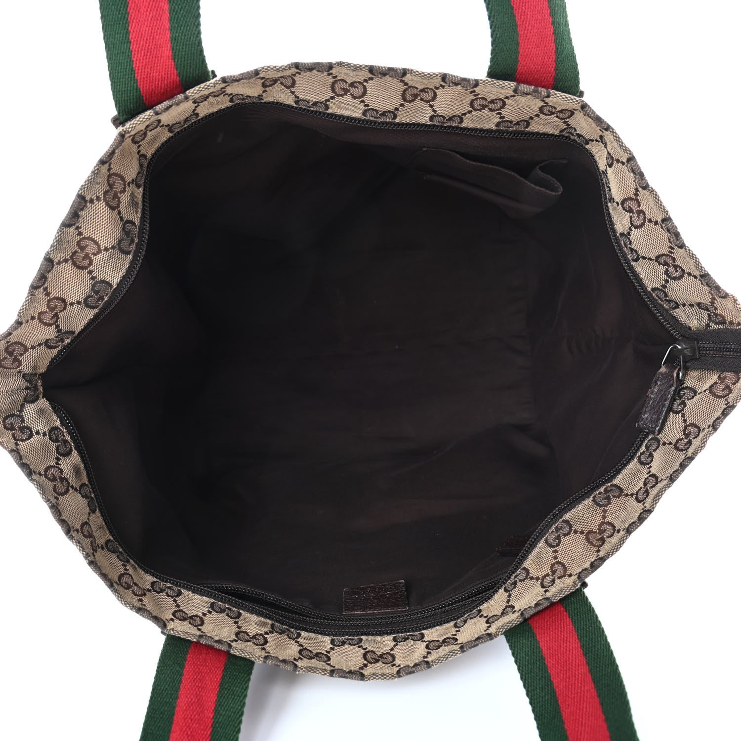 Gucci GG Monogram Medium Web Handle Bucket Tote Dark Brown 4 of 9