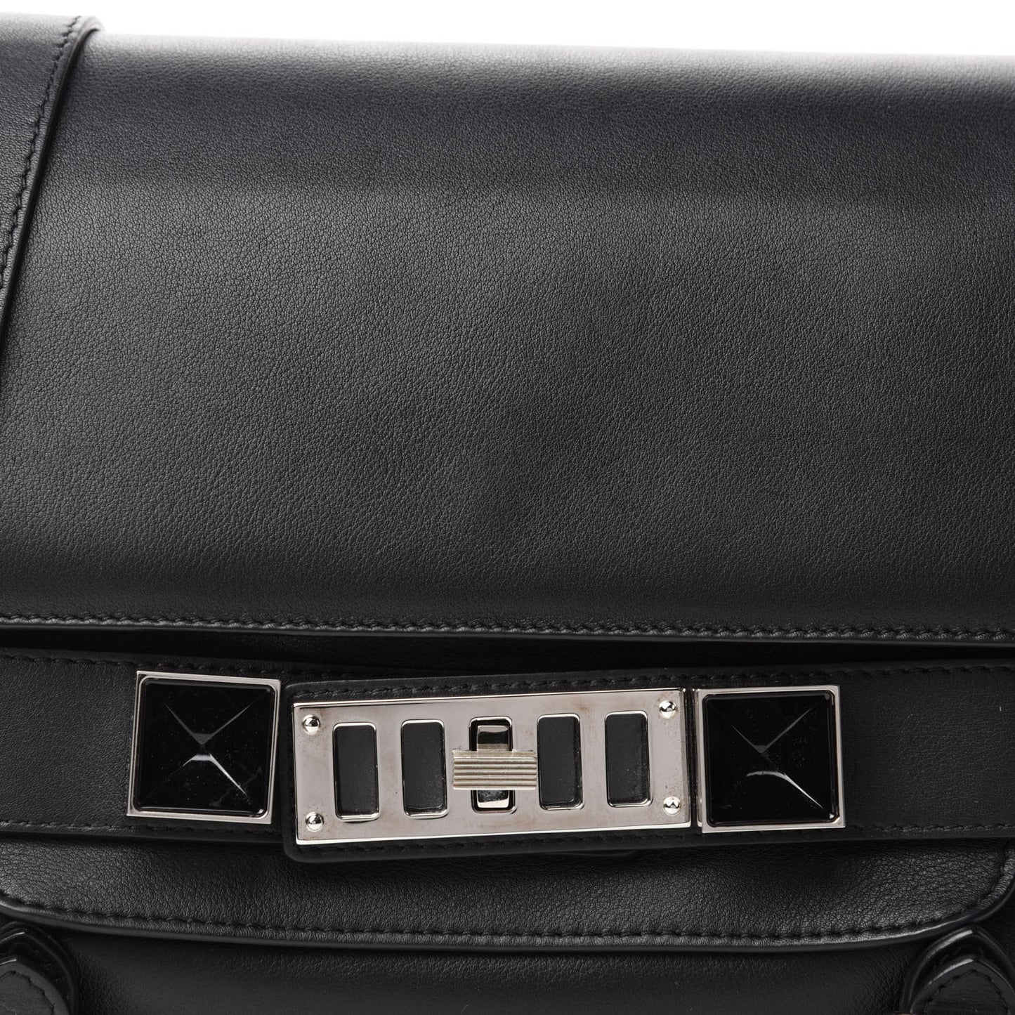 Smooth Calfskin PS11 Classic Shoulder Bag Black